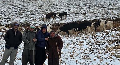 Aniden kar bastırınca yaylada mahsur kalan kadın kurtarıldı