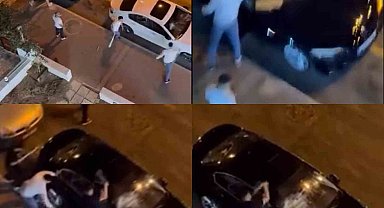 Araçlara saldırıp zarar verdiler: O anları vatandaşlar kaydetti