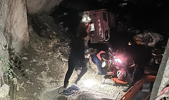 Asi Nehri'ne uçan motosikletin sürücüsünü itfaiye kurtardı
