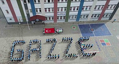Aşkale'de ortaokul öğrencilerinden Gazze'ye duygusal destek