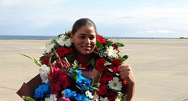 Avrupa şampiyonu Havvanur Kethüda, memleketi Trabzon'da karşılandı