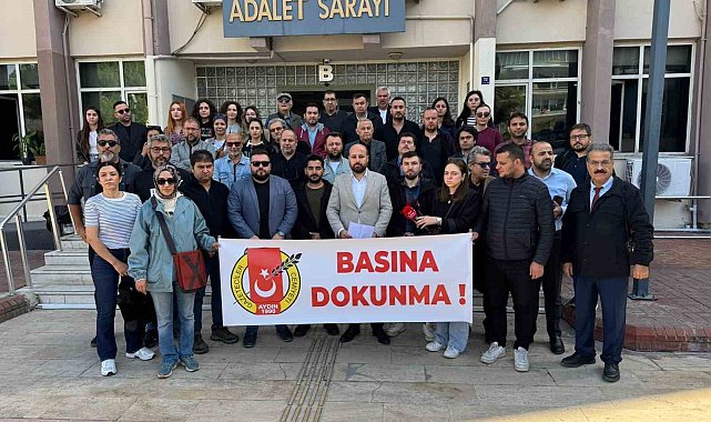 Aydın'da gazeteciler, meslektaşlarına destek için bir araya geldi