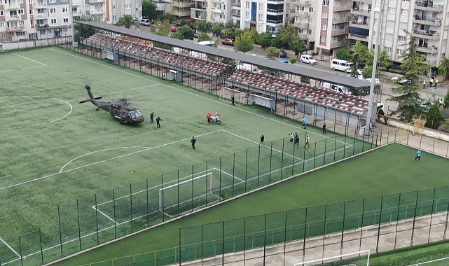 Aydın'da helikopterli kurtarma tatbikatı gerçeğini aratmadı: Tribün çökmesi senaryosunda zamanla yarıştılar