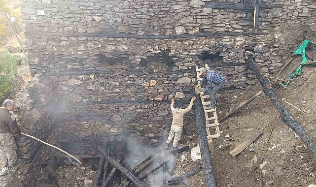 Bahçesaray'da odunluk yangını korkuttu