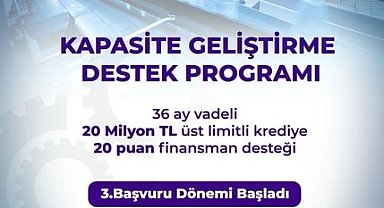 Bakan Kacır: "20 milyon liraya kadar, 36 ay vadeli kredi için 20 puanlık finansman desteği sağlıyoruz"