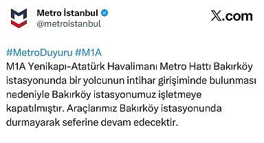 Bakırköy'de metro istasyonunda yolcu raylara atlayarak intihar etti