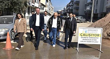 Başkan Karabatı Emirsultan'daki çalışmaları yerinde inceledi