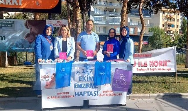 Bayburt'ta Emzirme ve Normal Doğum Haftası kapsamında farkındalık etkinliği düzenlendi