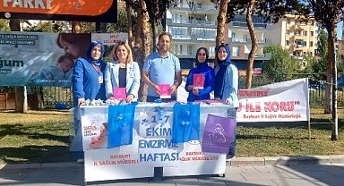 Bayburt'ta Emzirme ve Normal Doğum Haftası kapsamında farkındalık etkinliği düzenlendi