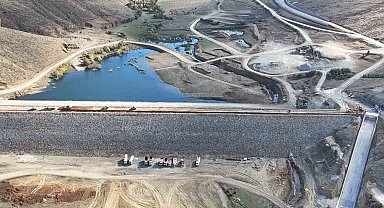 Bayburt'ta yapımı devam eden Yelpınar Göleti'nde sona yaklaşıldı
