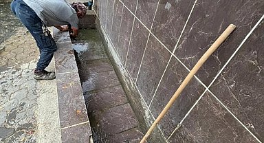 Bayırköy'de çeşme ve çevresi temizlendi