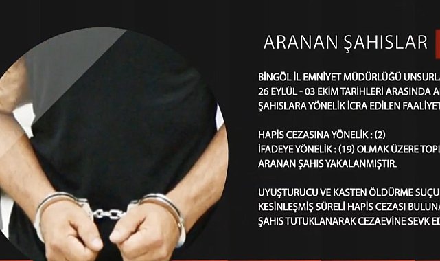 Bingöl'de 35 şüpheli yakalandı