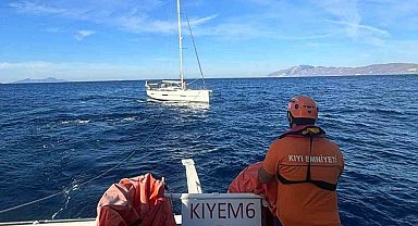 Bodrum Akçalı Adası açıklarında arızalanan yelkenli tekne kurtarıldı