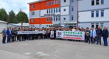 Bolu'da lise öğrencilerinden Filistin'e destek