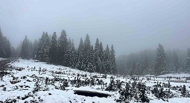 Bolu'nun yüksekleri beyaz örtüyle kaplandı