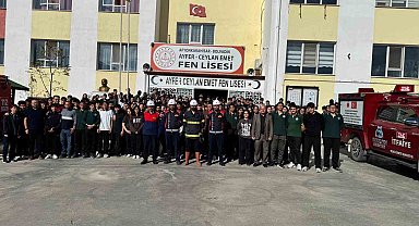 Bolvadin'de öğrencilere yönelik yangın eğitimi ve tatbikatı