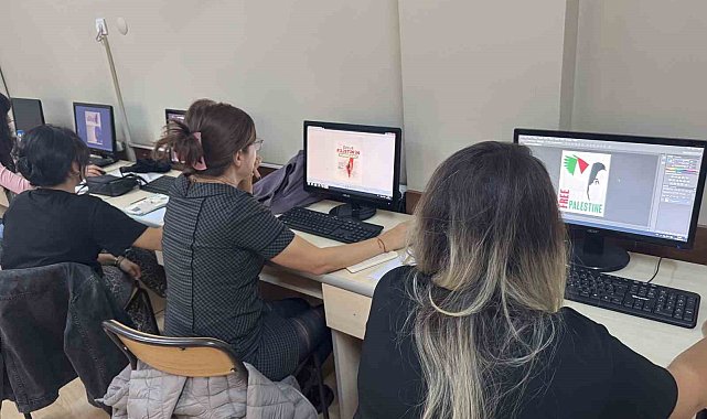 Bornovalı kursiyerlerden Filistin'e destek