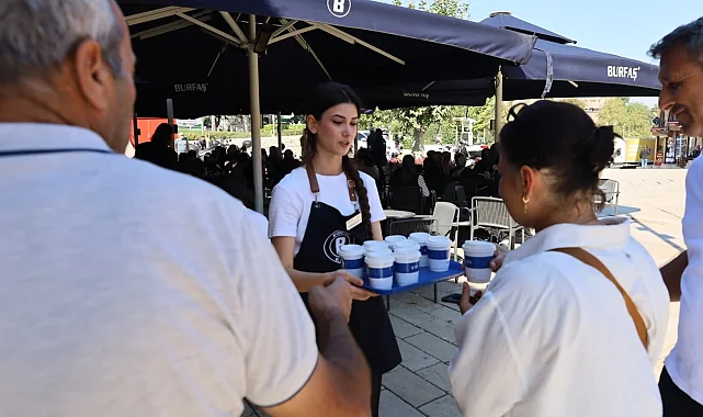 Bursa'da BURFAŞ'tan çarşı esnafına kahve ikramı
