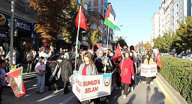 Çorum'da yüzlerce kişi Gazze için tek yürek oldu