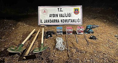 Didim'de kaçak kazı operasyonu: 4 şüpheli suçüstü yakalandı