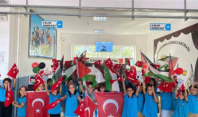 Diyarbakır'da ilkokul öğrencilerinden Filistin'e destek