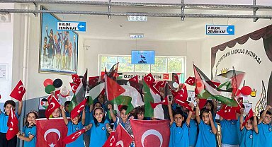 Diyarbakır'da ilkokul öğrencilerinden Filistin'e destek