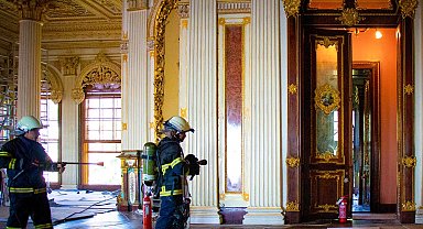 Dolmabahçe Sarayı'nda gerçekçi yangın tatbikatı!