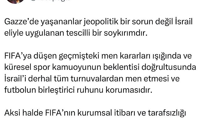 Dr. Mehmet Kasapoğlu'ndan FIFA'ya tepki