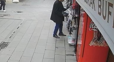 Dükkanın önündeki fanlı ısıtıcıyı bakıyormuş gibi yapıp alıp gitti
