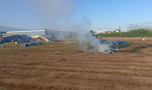 Düzce'de kanepe yakan kişiye para cezası