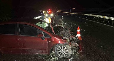 Düzce'de otomobil bariyerlere çarptı: 1 yaralı