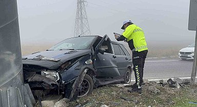 Edirne'de yoğun sis kazaya sebep oldu