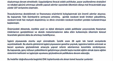 Ekonomi Koordinasyon Kurulu: "Enflasyonu tek haneye indirmek ve kalıcı refah artışı sağlamak hedefimiz"