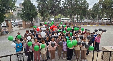 Emirdağ'da öğrenciler Filistin'e destek verdi