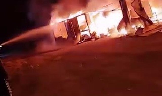 Erzurum'da şantiye alanında korkutan yangın