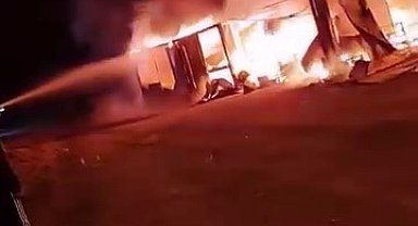 Erzurum'da şantiye alanında korkutan yangın