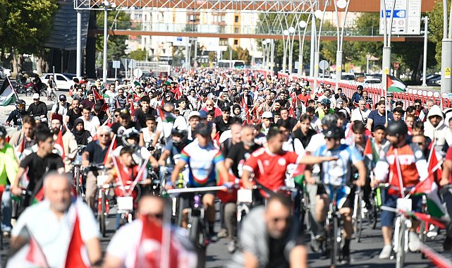 Filistin'e destek için pedal çevirdiler