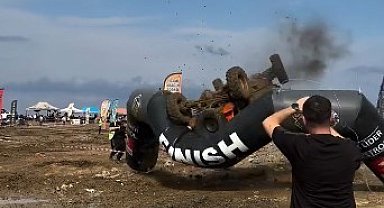 Finish çizgisini takla atarak geçtiler