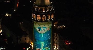 Galata Kulesi'ne çevre temalı görseller yansıtıldı