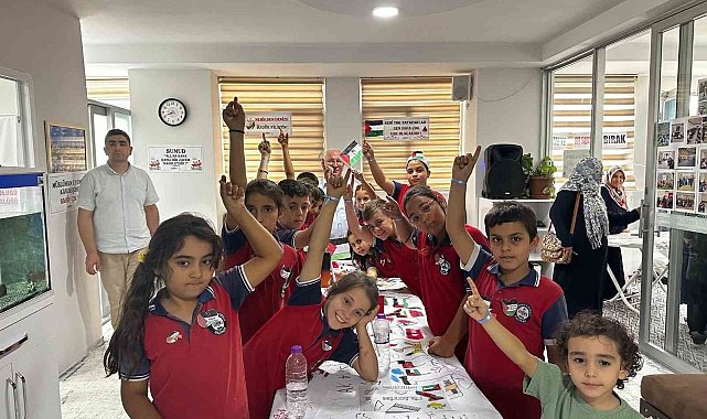 Gazipaşa'da Filistinli çocuklar için resim etkinliği düzenlendi