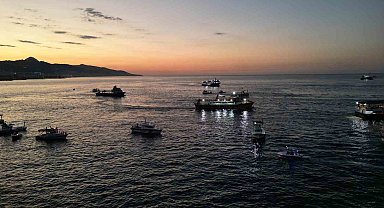 Giresun'da Filistin'e karadan ve denizden destek