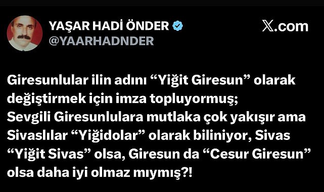 Giresun'un "Yiğit" hamlesi Yiğidolar'ın tepkisini çekti