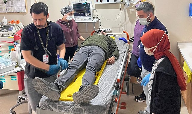 Gölbaşı Devlet Hastanesi'nde turkuaz kod tatbikatı yapıldı