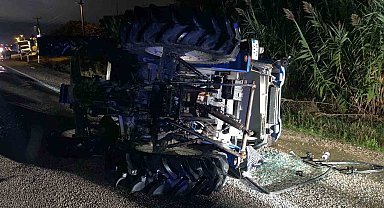 Gönen'de otomobil traktöre çarptı: 2 yaralı