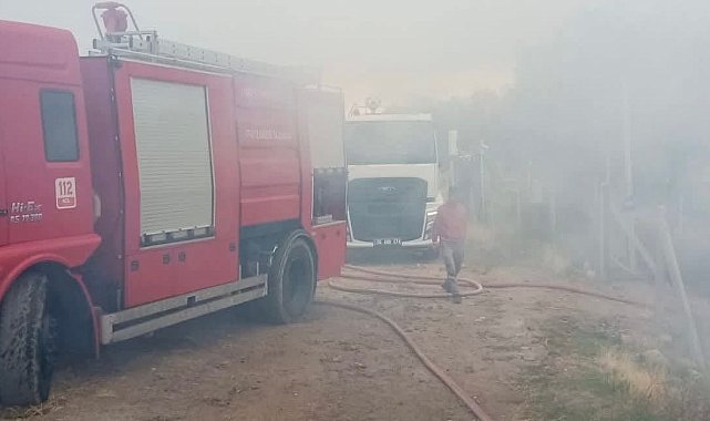 Güdül'de hobi bahçesinde çıkan yangın söndürüldü