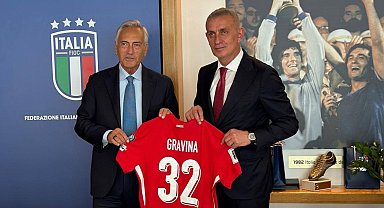 Hacıosmanoğlu, İtalya Futbol Federasyonu Başkanı Gravina'yı ziyaret etti