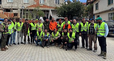 Hüyük'te yaban domuzları için sürek avı yapıldı