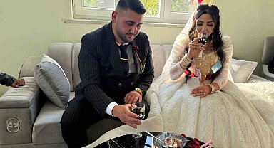 Iğdır'da İranlı gelin düğününde geleneklerini uyguladı, davetliler ilgiyle izledi