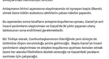 İletişim Başkanı Duran: "İsrail ile Hamas arasındaki uzlaşma memnuniyet verici"