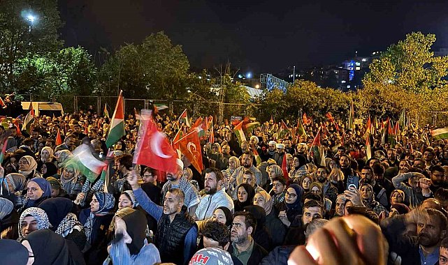 İsrail'in Sumud Filosu'a müdahalesinin ardından ABD Konsolosluğu önünde protesto edildi